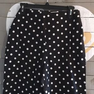 Privacy Please Polka Dot Black White Pants. Medium